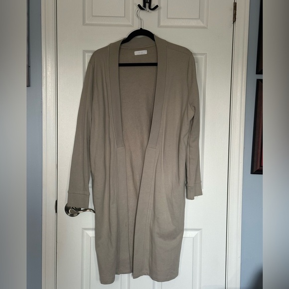 OAK + FORT Women's Cozy Long Taupe Cardigan | 100% Cotton | XS/S - Picture 1 of 6